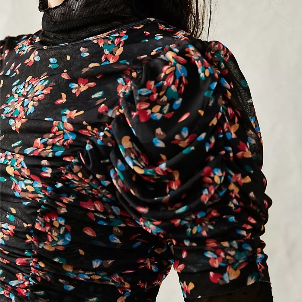 Free People | Briella Ruched Printed Midi Dress NWT - Picture 11 of 15